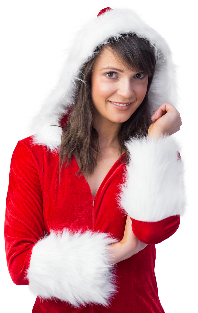 Smiling Woman in Santa Suit Against Transparent Background - Download Free Stock Images Pikwizard.com