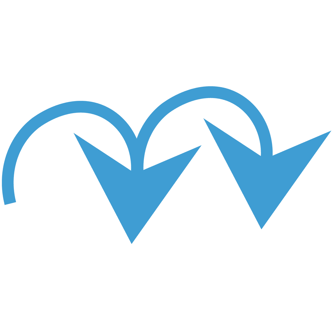 Dynamic Blue Arrows on Transparent Background