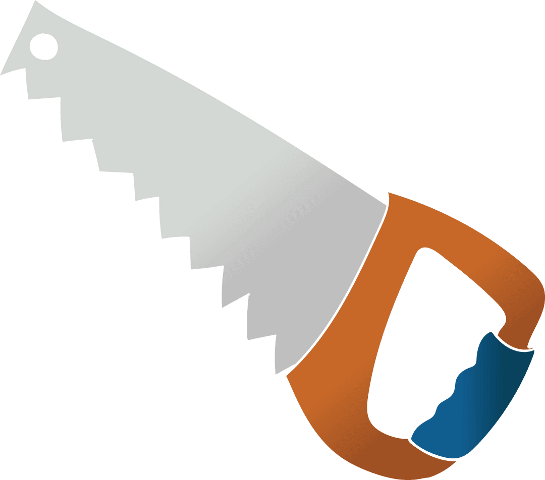 Transparent Backdrop Vector Illustration of Hand Saw in Flat Design