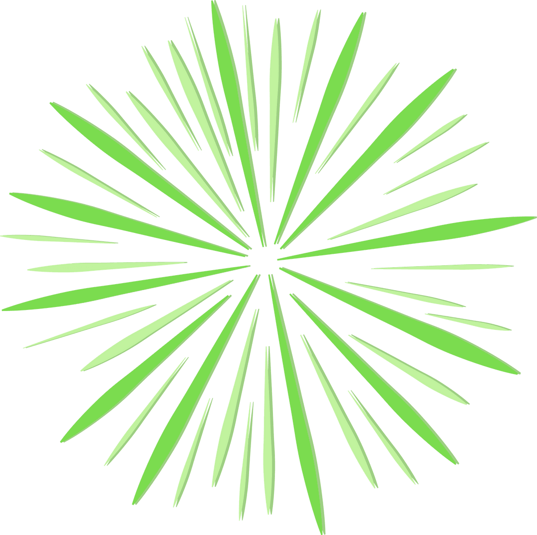 Vibrant Burst of Green Leaves on Transparent Background