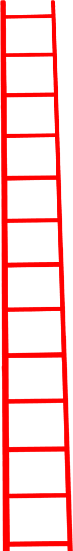 Red Ladder Digital Illustration on Transparent Background