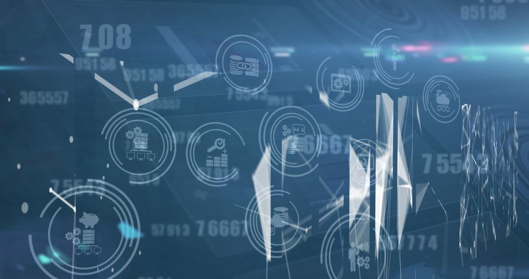 Futuristic Data Network Visualization in Digital Landscape