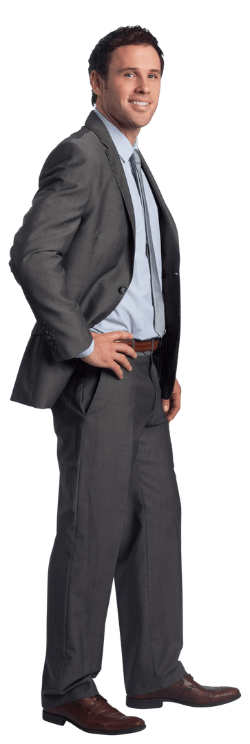 Confident Businessman Standing in Suit with Transparent Background