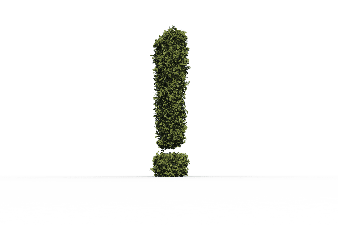 Grass Exclamation Mark on Transparent Background