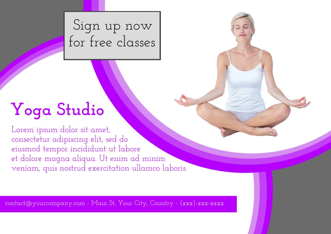 Serene Yoga Instructor Promoting Wellness Classes