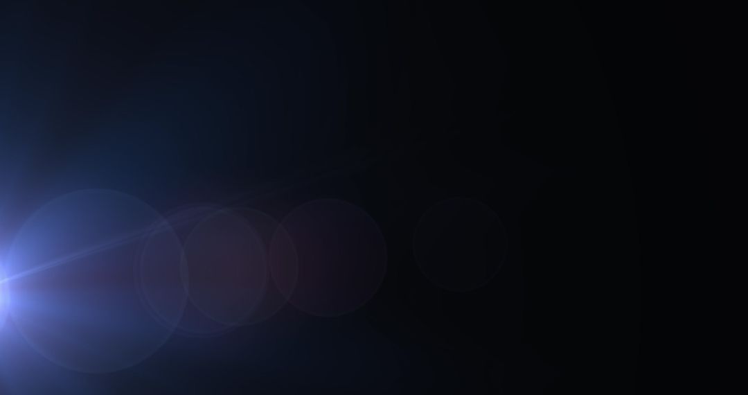 Abstract Blue Lens Flare with Glowing Circles