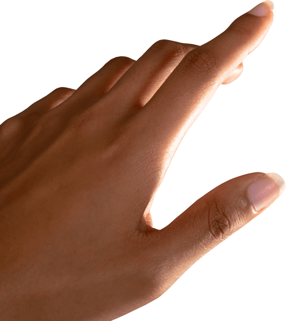 Hand of Businesswoman Touching Transparent Virtual Screen