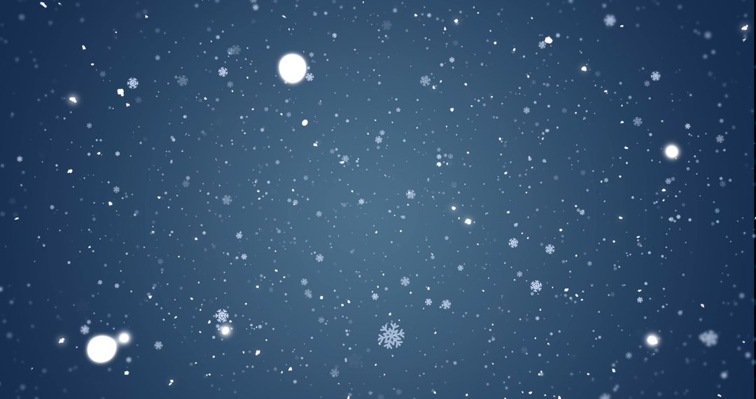 Snowflakes Falling on Blue, Evokes Winter and Christmas
