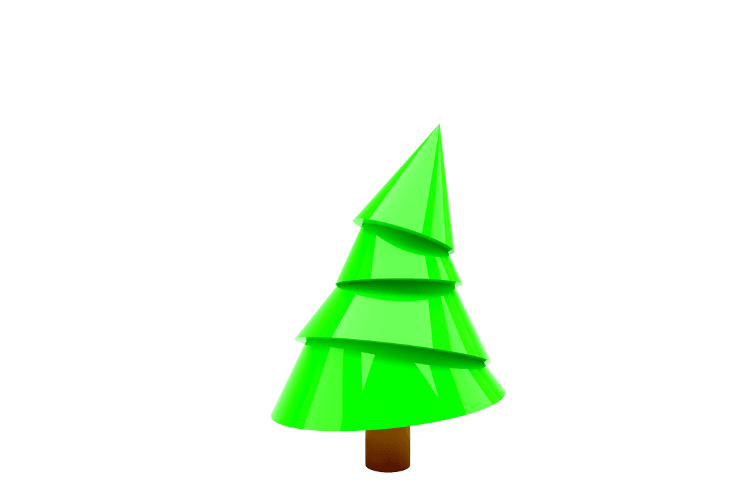 Colorful Christmas Tree Illustration on Transparent Background