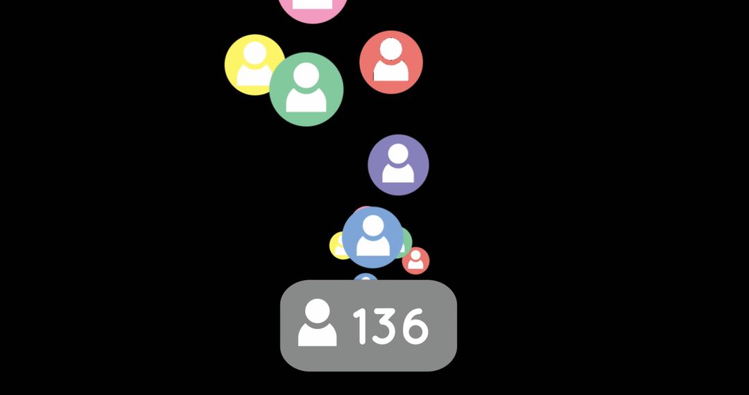 Vibrant Social Media Notification Icons with User Count