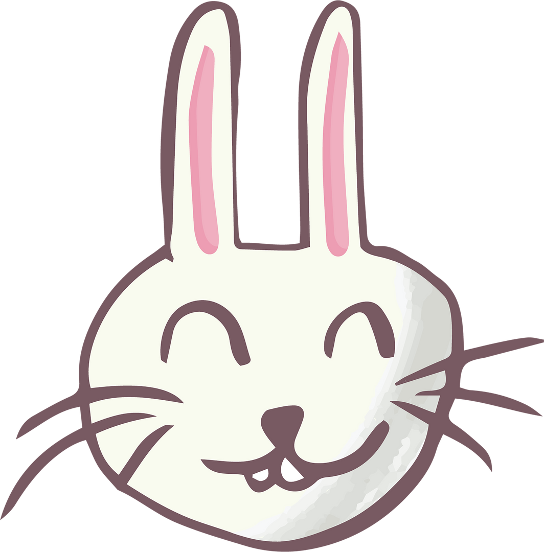 Adorable Rabbit Face Illustration on Transparent Background for Easter Decor - Download Free Stock Images Pikwizard.com