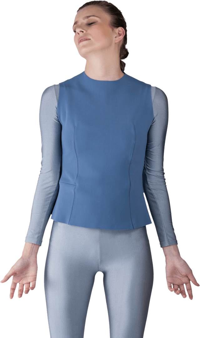 Caucasian Woman with Closed Eyes on Transparent Background Art