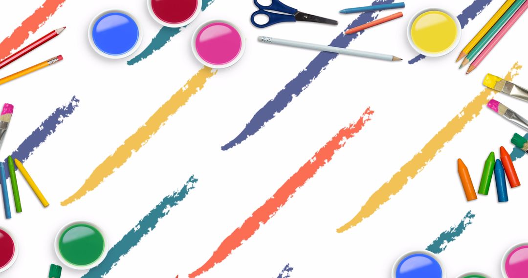 Colorful Art and Craft Supplies on Bright Background