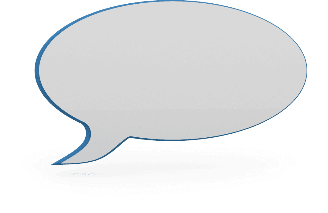 Blue Speech Bubble Symbol with Transparent Background