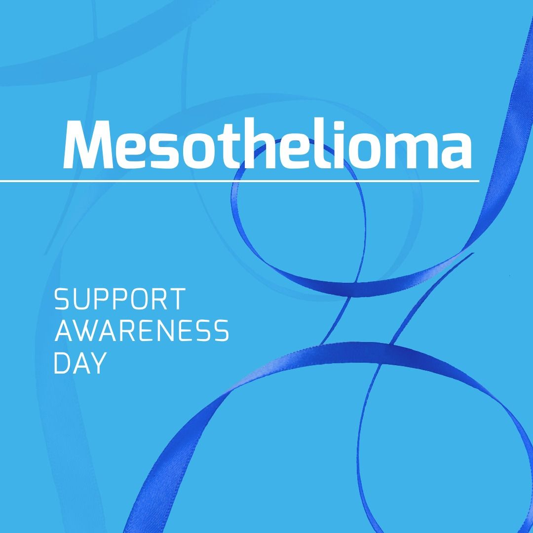 Mesothelioma support awareness day text with blue ribbon icon against blue background - Download Free Stock Templates Pikwizard.com