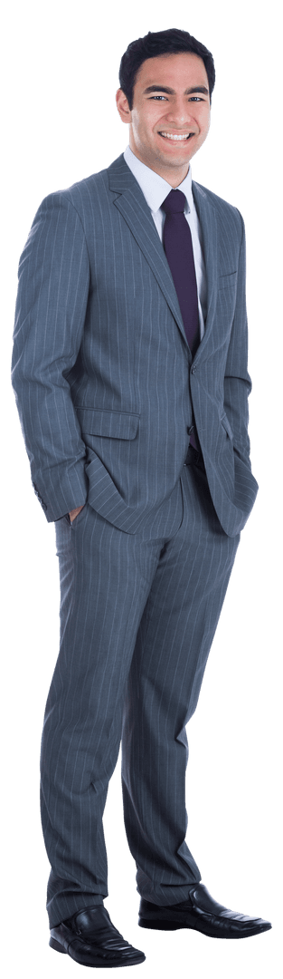 Confident Asian Businessman Smiling on Transparent Background