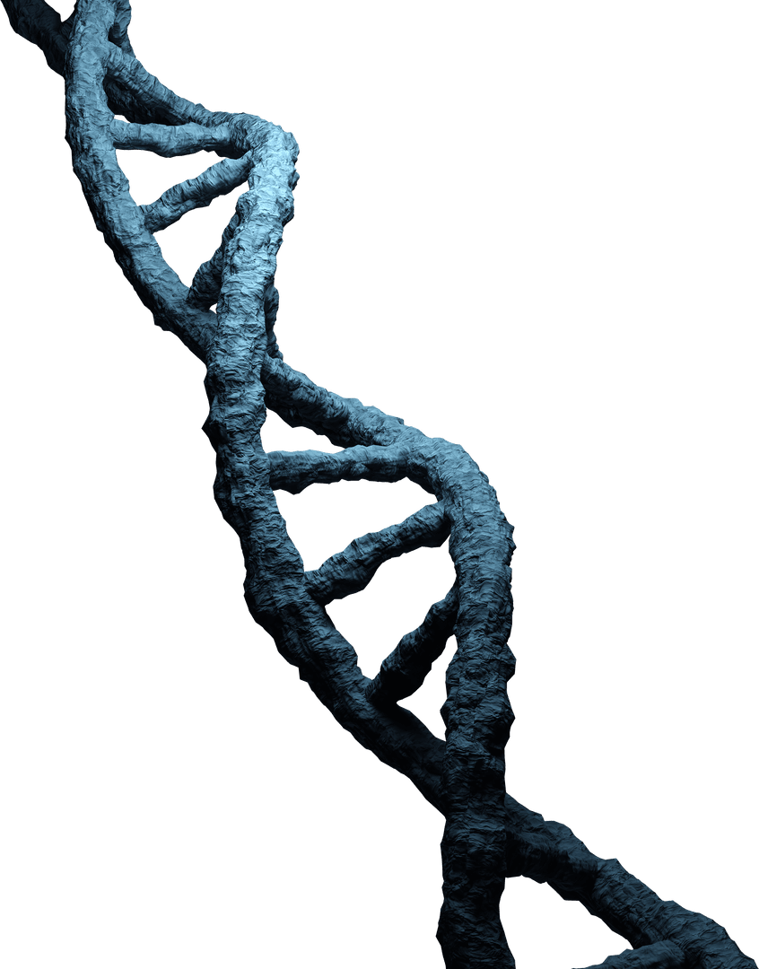 Blue Transparent DNA Strand Concept for Genetic Science