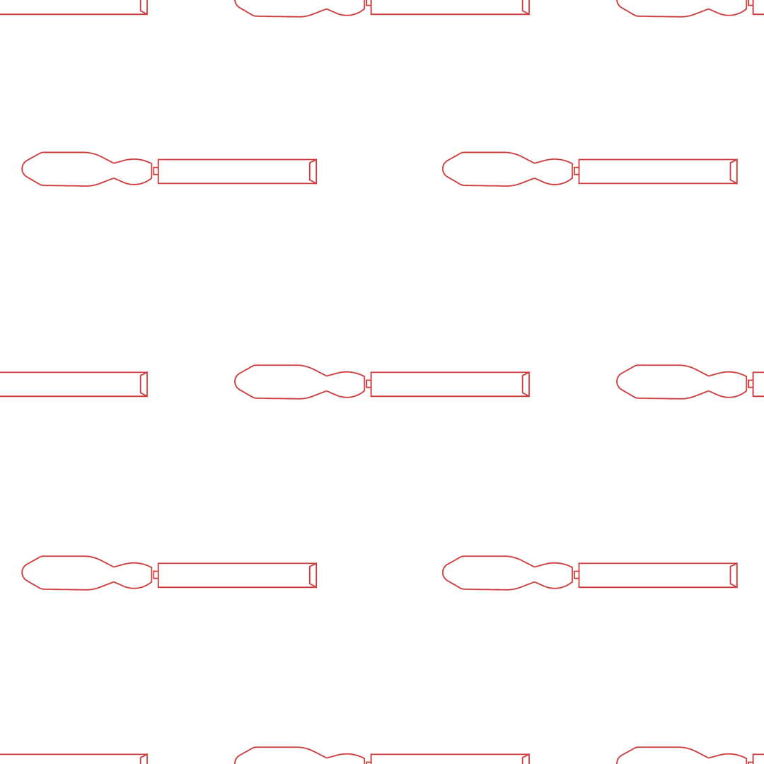 Seamless Pattern of Red Chisels on Transparent Background