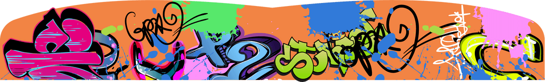 Vibrant Urban Graffiti with Drips on Transparent Background