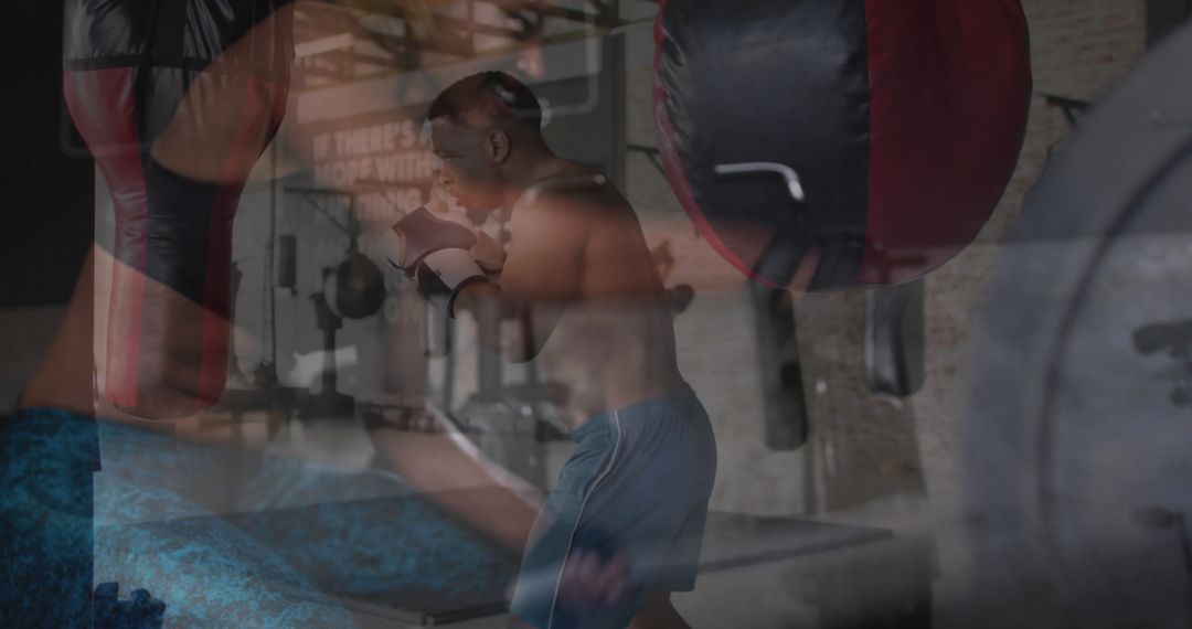 Focused Training at Boxing Gym with Intense Workouts