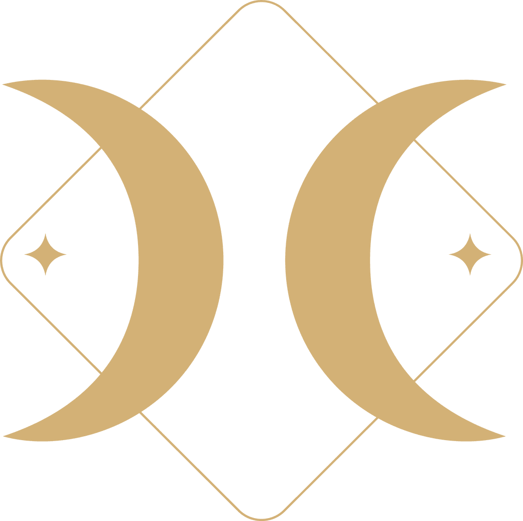 Elegant Crescent Moons with Stars Transparent Symbol Design