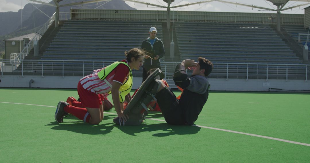 Hockey Players Training on Field - Free Images, Stock Photos and Pictures on Pikwizard.com