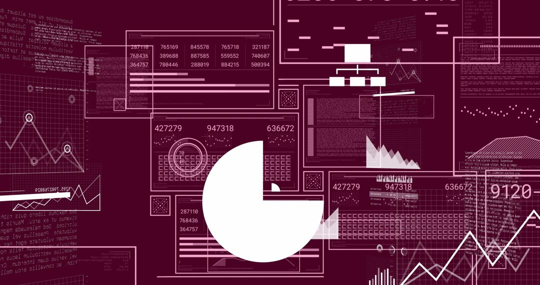 Abstract Digital Display with Data Visualization Elements