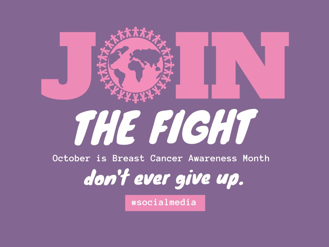 Join the Fight Breast Cancer Awareness Poster - Download Free Stock Templates Pikwizard.com