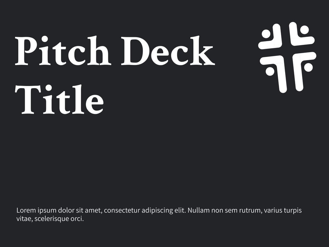 Minimalist Pitch Deck Template with Bold Title