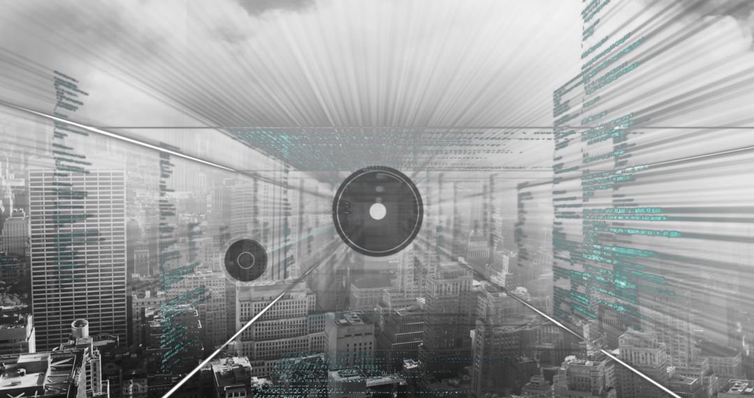 Futuristic Smart City Data Network Concept