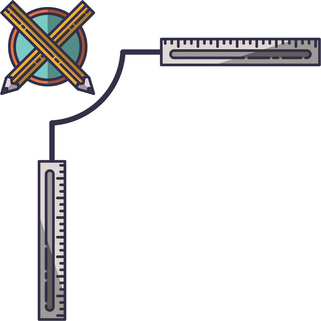 Transparent Ruler and Pencil Math Symbol Design Vector PNG