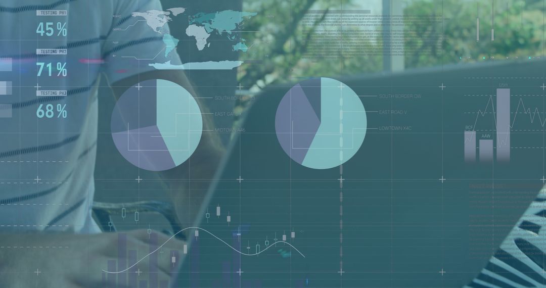 Analyzing Data on Laptop with Transparent Charts and Graphs Overlay - Free Images, Stock Photos and Pictures on Pikwizard.com