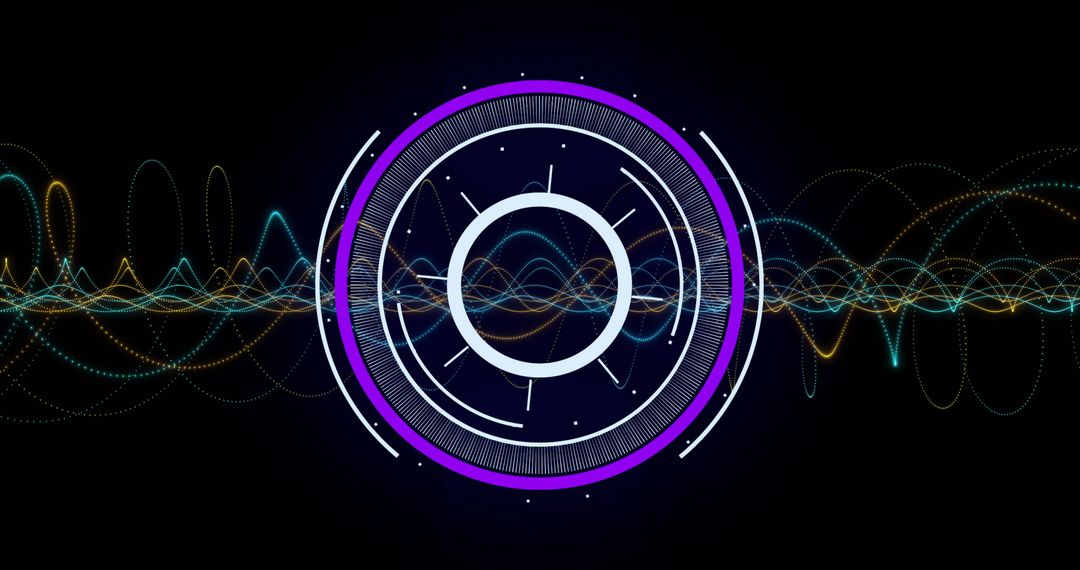 Futuristic Digital Network Interface with Concentric Circles