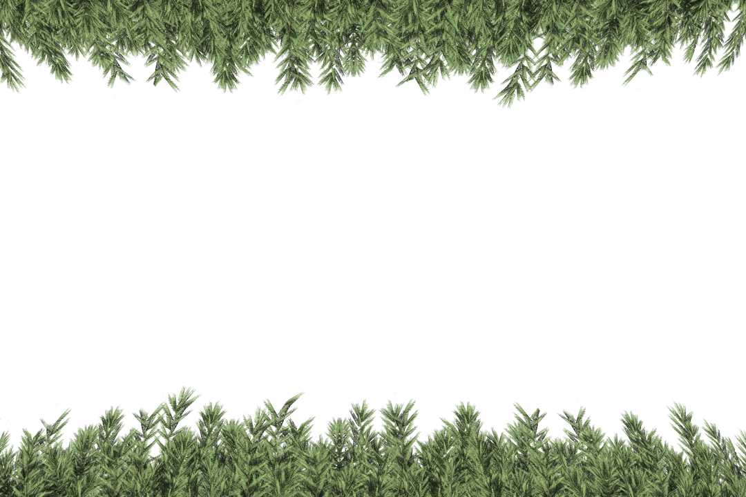 Transparent Frame of Green Branches Perfect for Nature Backgrounds