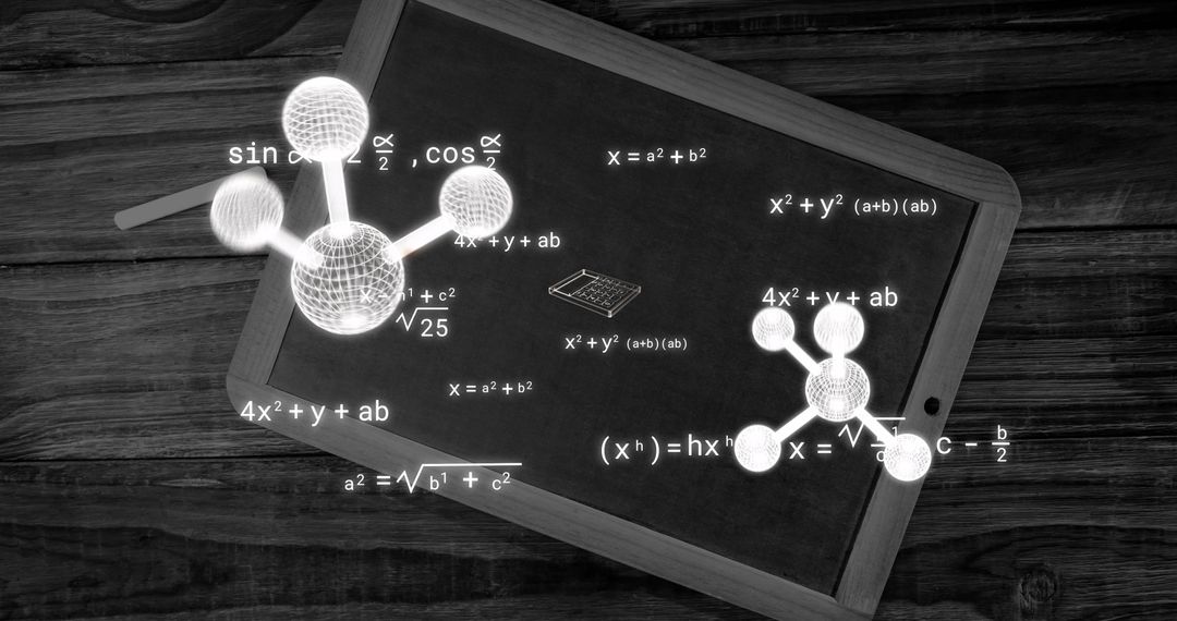 Digital Science and Math Interface on Slate Board