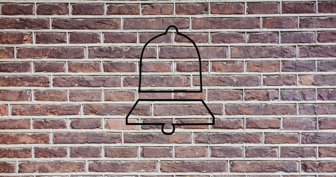 Glowing Neon Bell Icon on Brick Wall Background - Free Images, Stock Photos and Pictures on Pikwizard.com