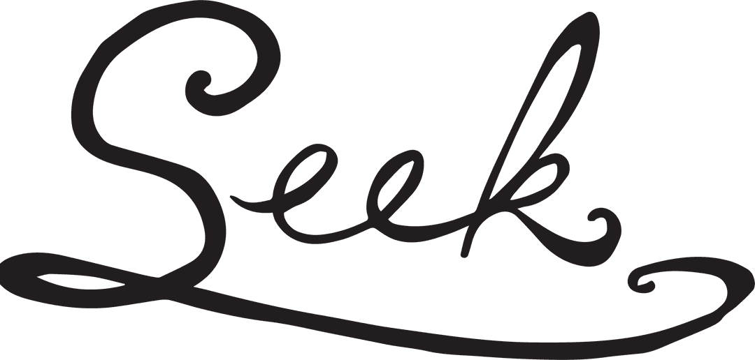 Handwritten Seek Text on Transparent Background