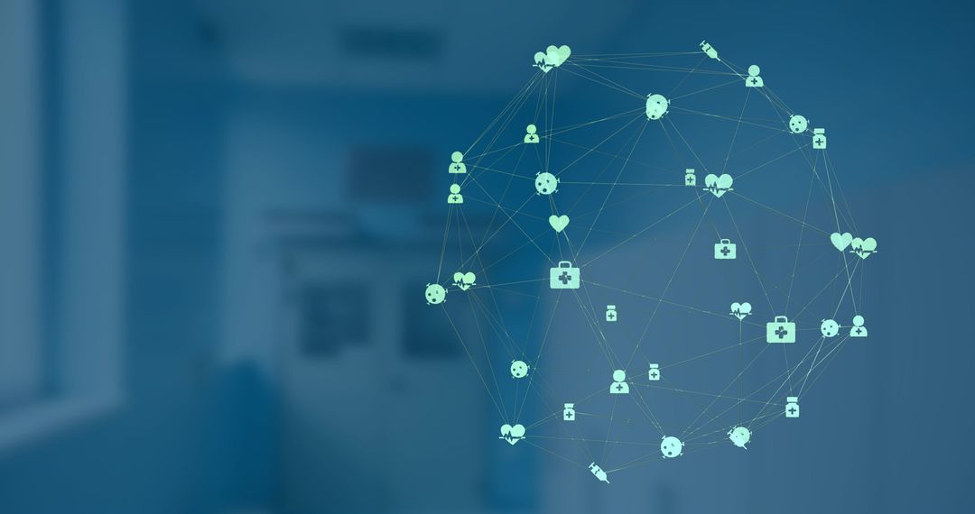 Digital Healthcare Network Concept with Connection Icons
