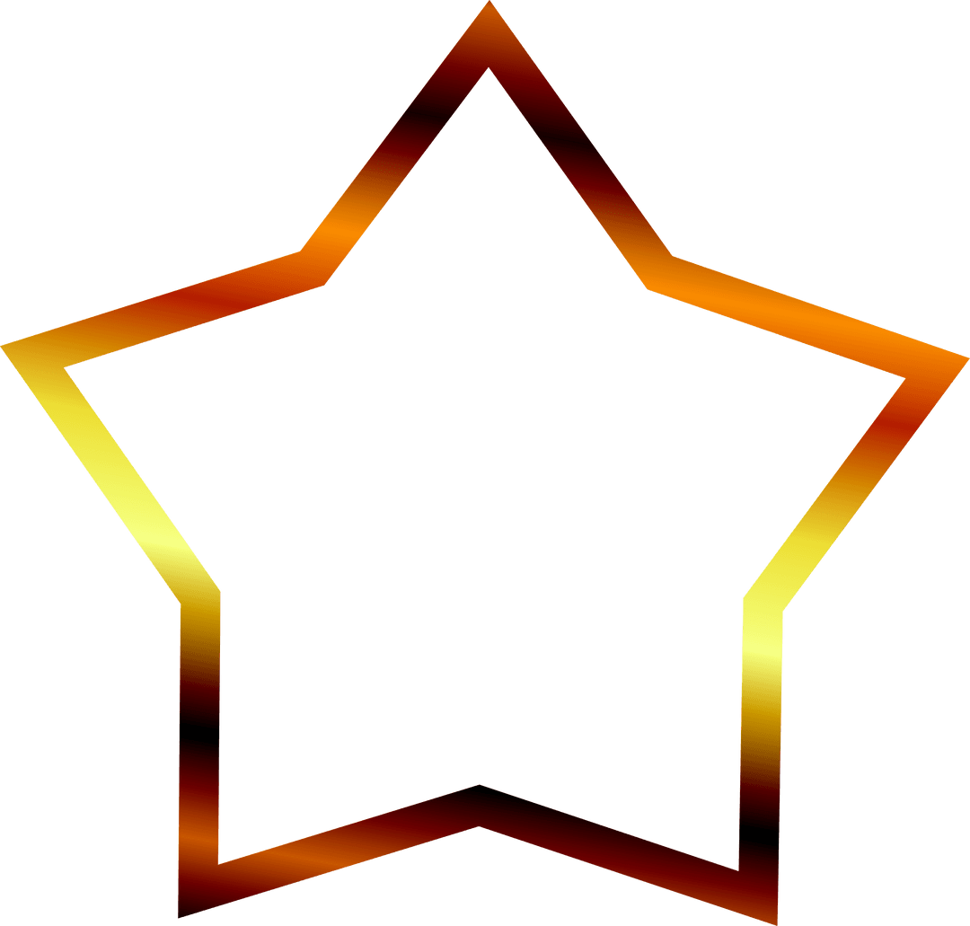 Transparent Geometric Star with Metallic Color Gradient