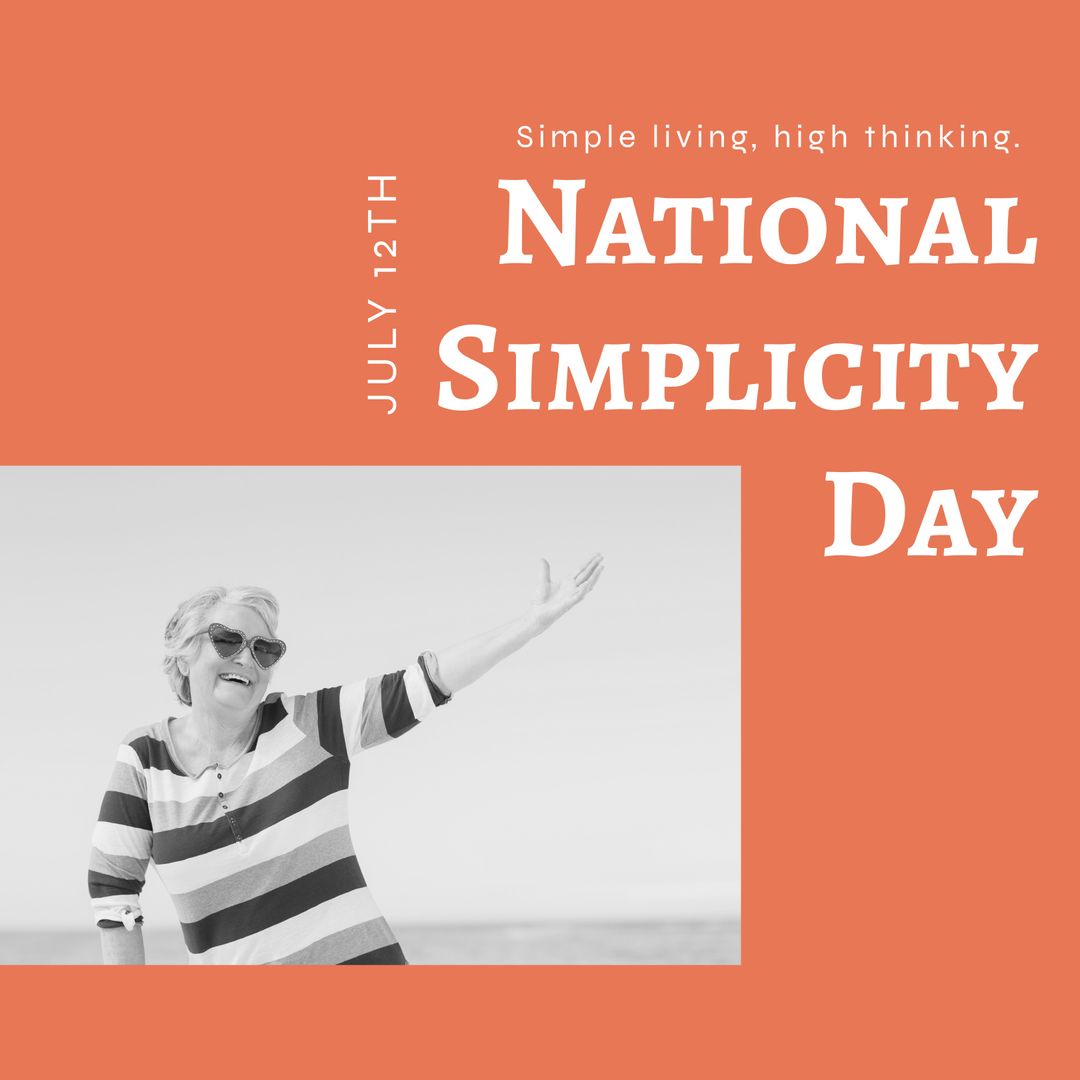 Celebrating National Simplicity Day with Joyful Senior at Beach
