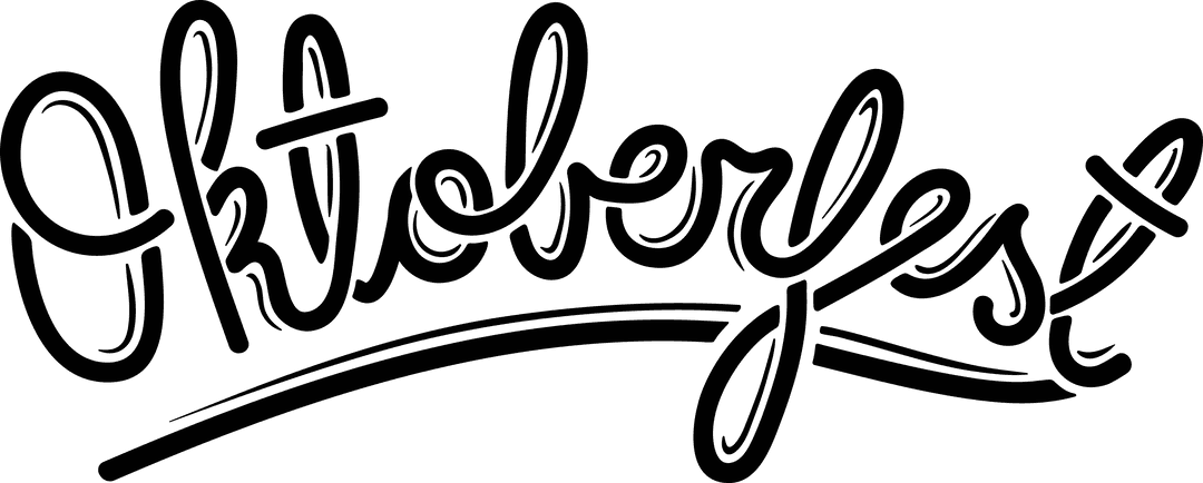 Oktoberfest Decorative Text on Transparent Background