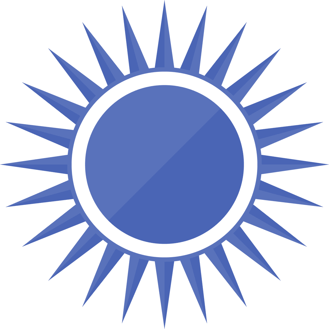 Blue Sun Shape Illustration on Transparent Background