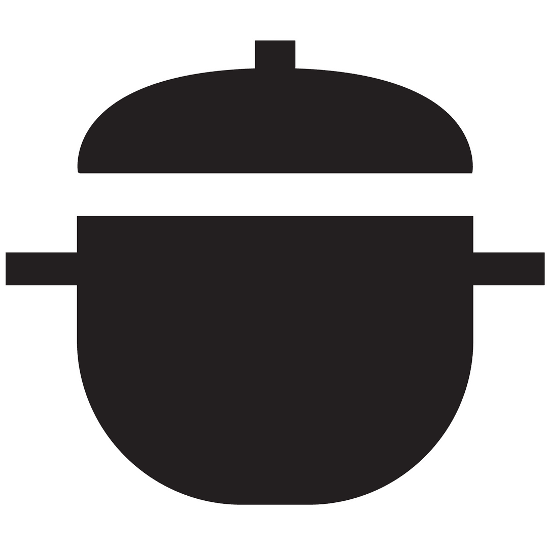 Black Cooking Pot Icon on Transparent Background for Kitchen Design