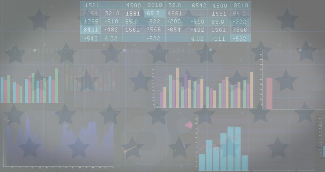 Digital Data Analytics with American Flag Background