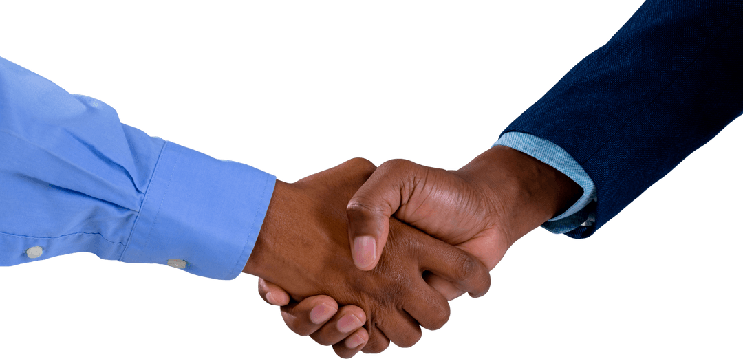 Transparent Handshake of Diverse Businessmen in Suits