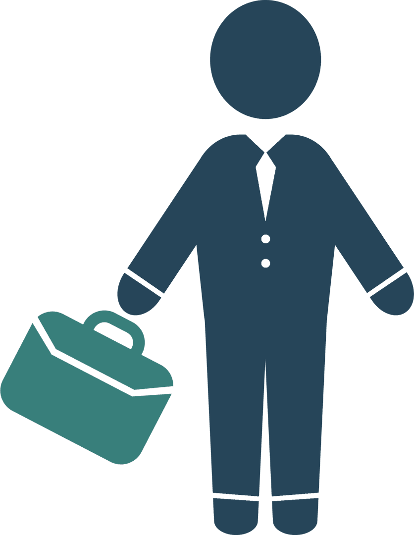 Transparent Businessman Icon with Briefcase