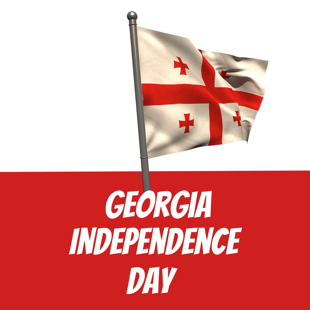 Georgia Independence Day Concept with National Flag and Text