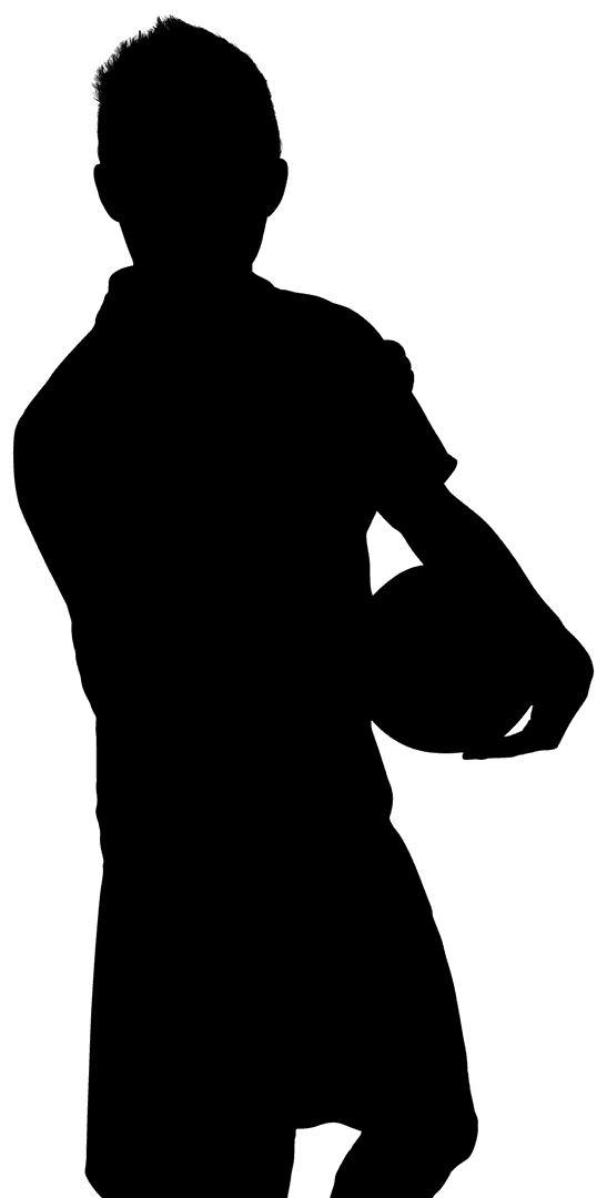 Silhouette of Man Juggling Ball on Transparent Background