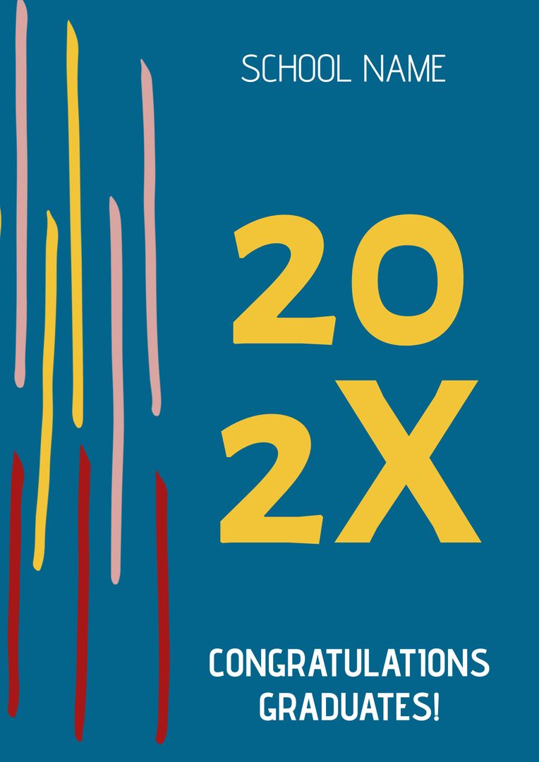 Festive Graduation Year Template with Abstract Design