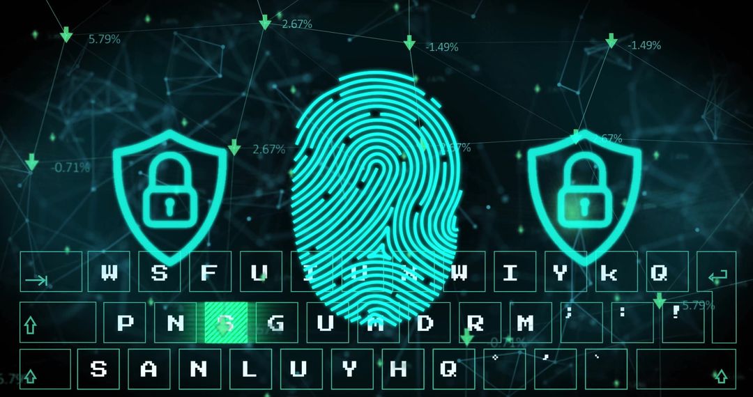 Digital Security Concept with Biometrics and Data Protection